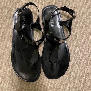 Michael Kors Glossy Black Sandals